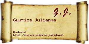 Gyurics Julianna névjegykártya